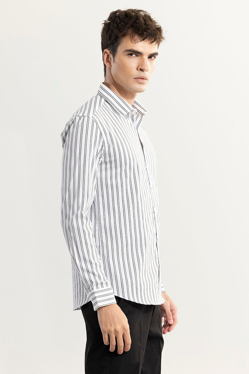 Dual Stripe Line White Shirt