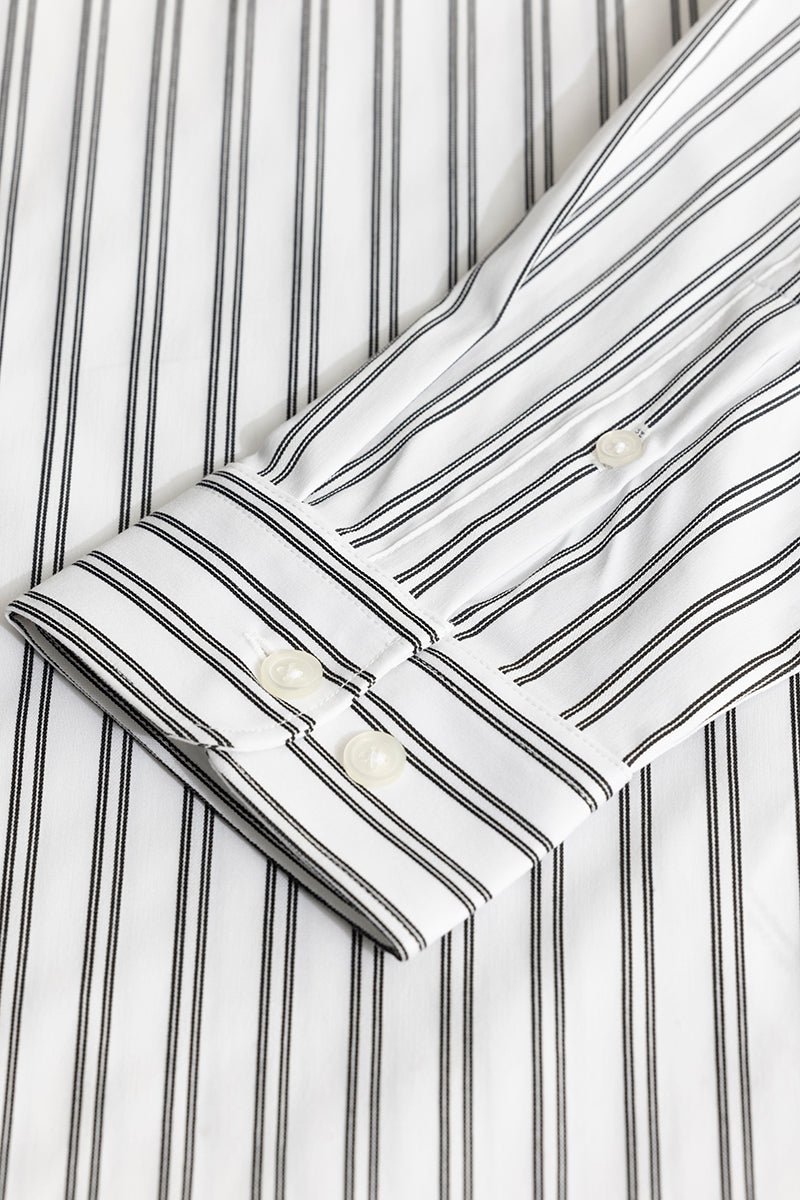 Dual Stripe Line White Shirt