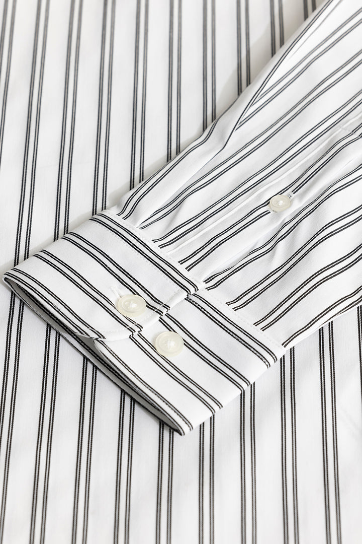 Dual Stripe Line White Shirt