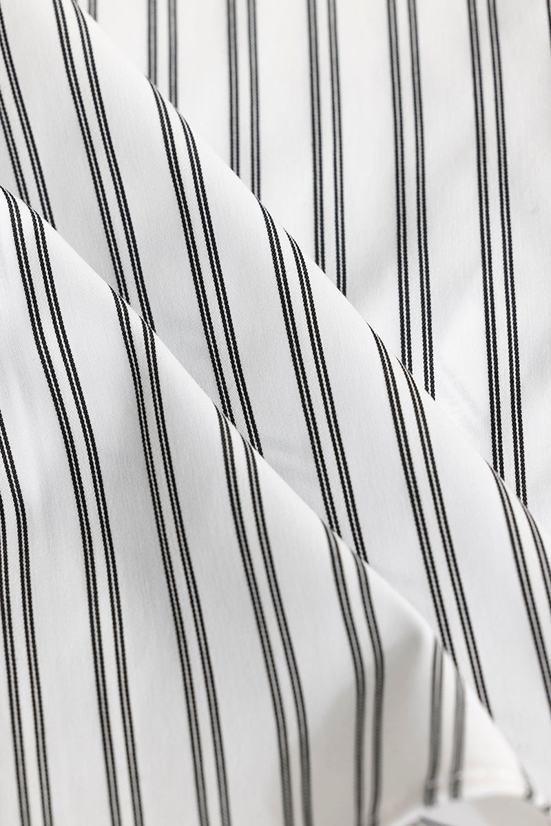 Dual Stripe Line White Shirt