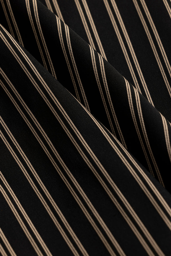 Dual Stripe Line Black Shirt