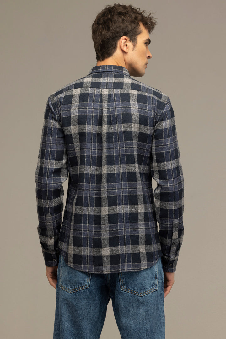 Lane Grid Navy Checks Shirt