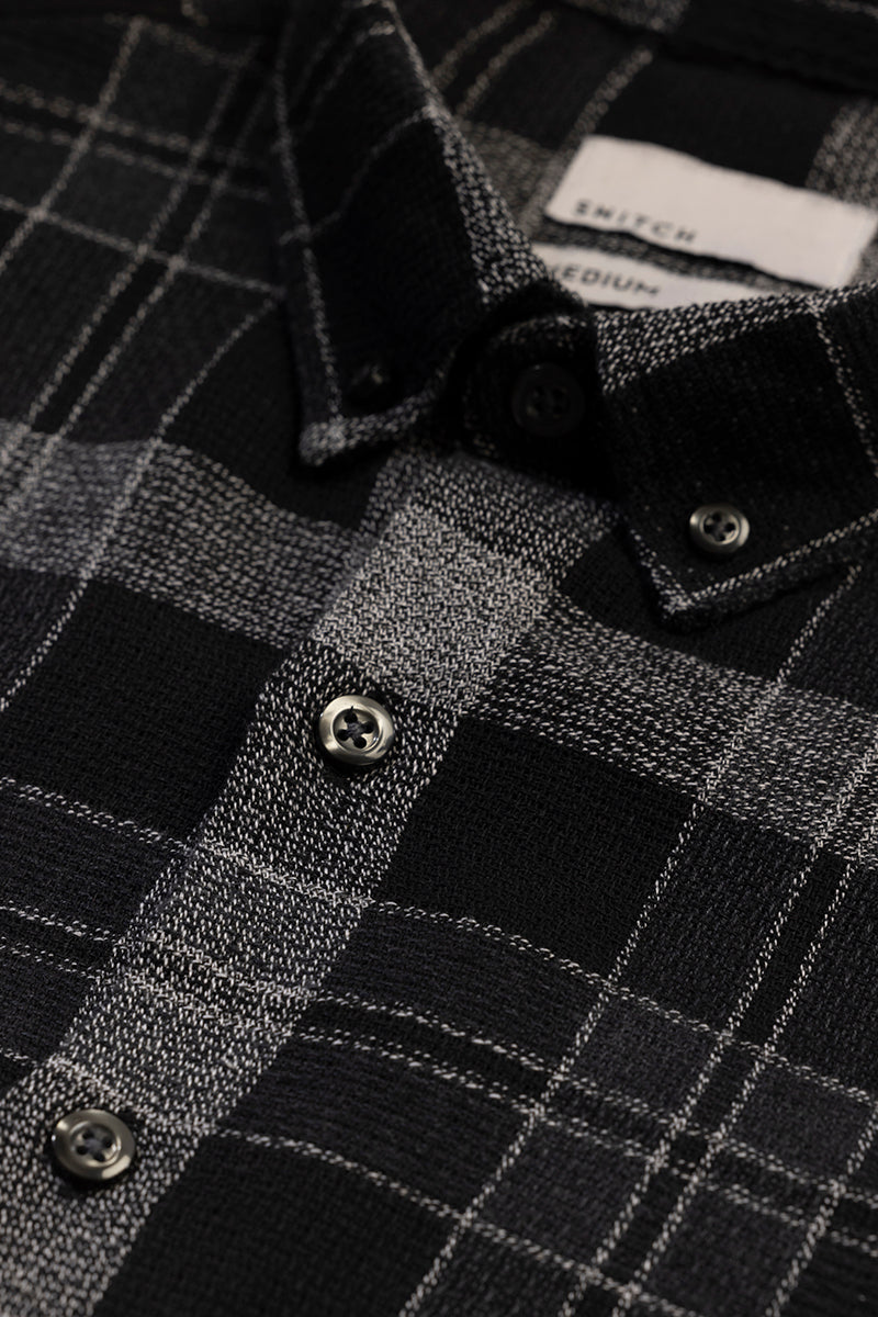 Buy Men's Lane Grid Black Checks Shirt Online | SNITCH