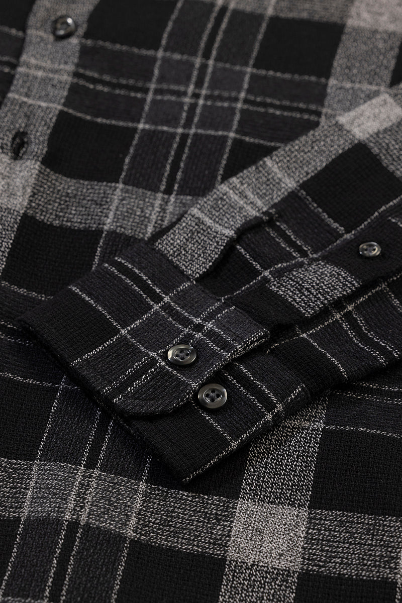 Buy Men's Lane Grid Black Checks Shirt Online | SNITCH