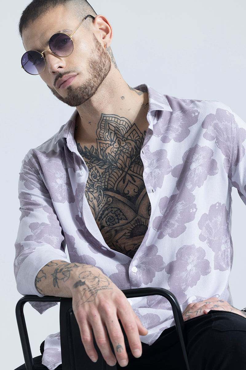 Hibiscus Oasis Purple Shirt