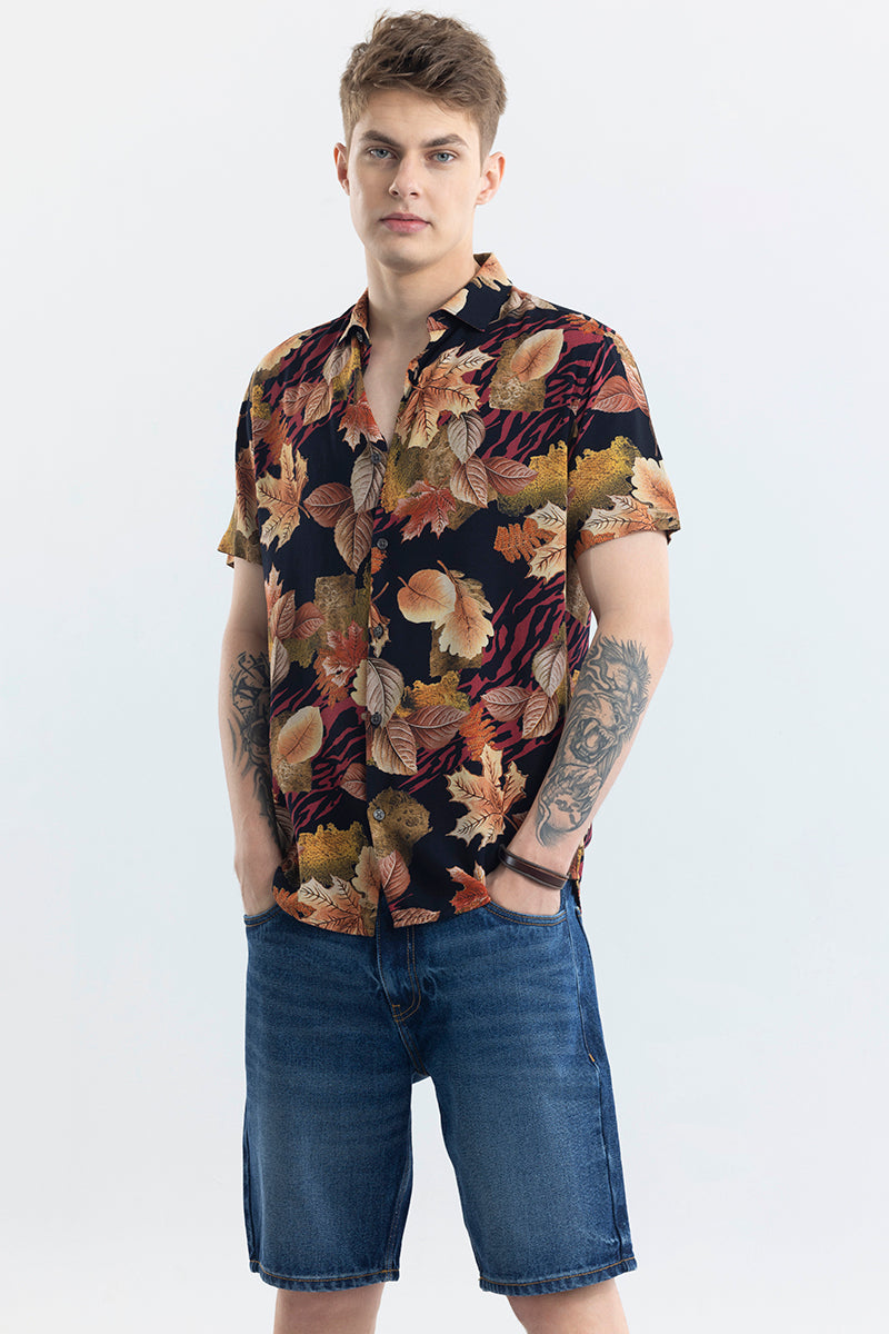 Raffaele Brown Printed Shirts