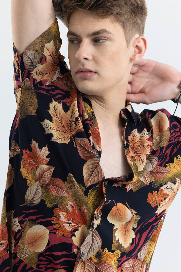 Raffaele Brown Printed Shirts