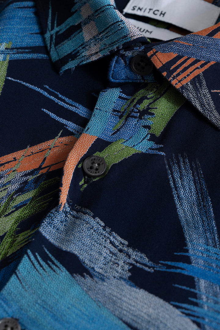 Silvana Blue Abstract Shirt