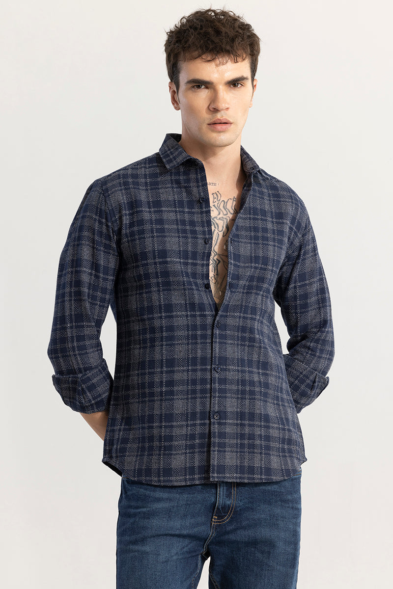 Glen Grid Navy Checks Shirt