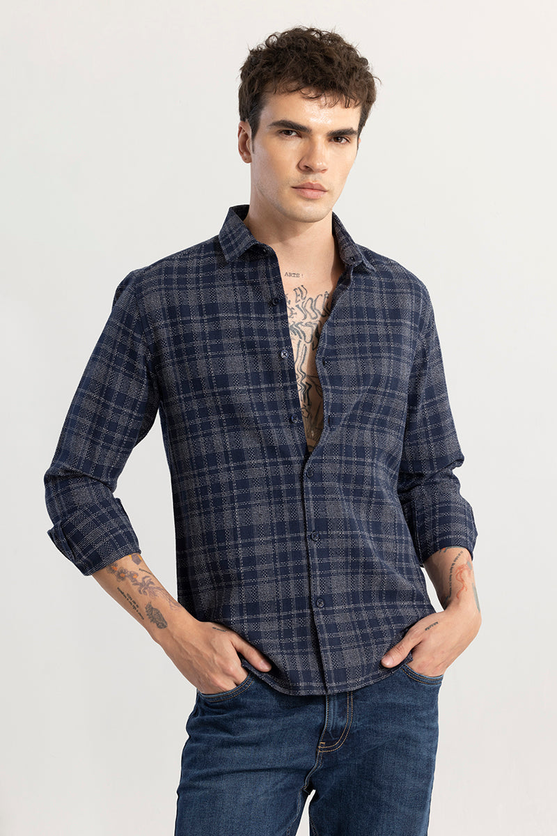 Glen Grid Navy Checks Shirt