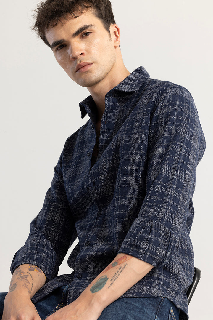 Glen Grid Navy Checks Shirt