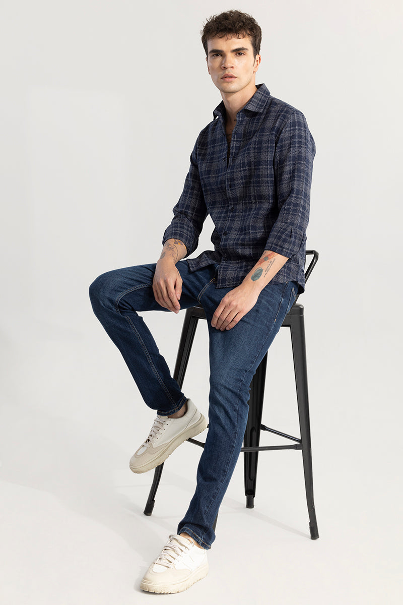 Glen Grid Navy Checks Shirt