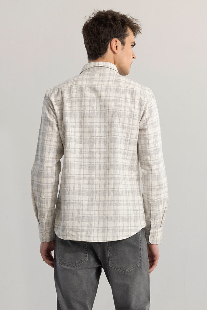 Glen Grid Off-White Checks Shirt