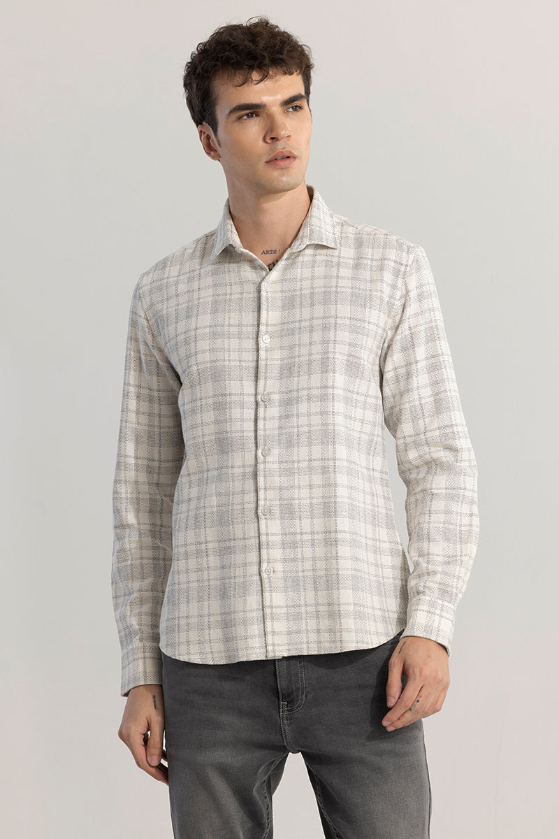 Glen Grid Off-White Checks Shirt