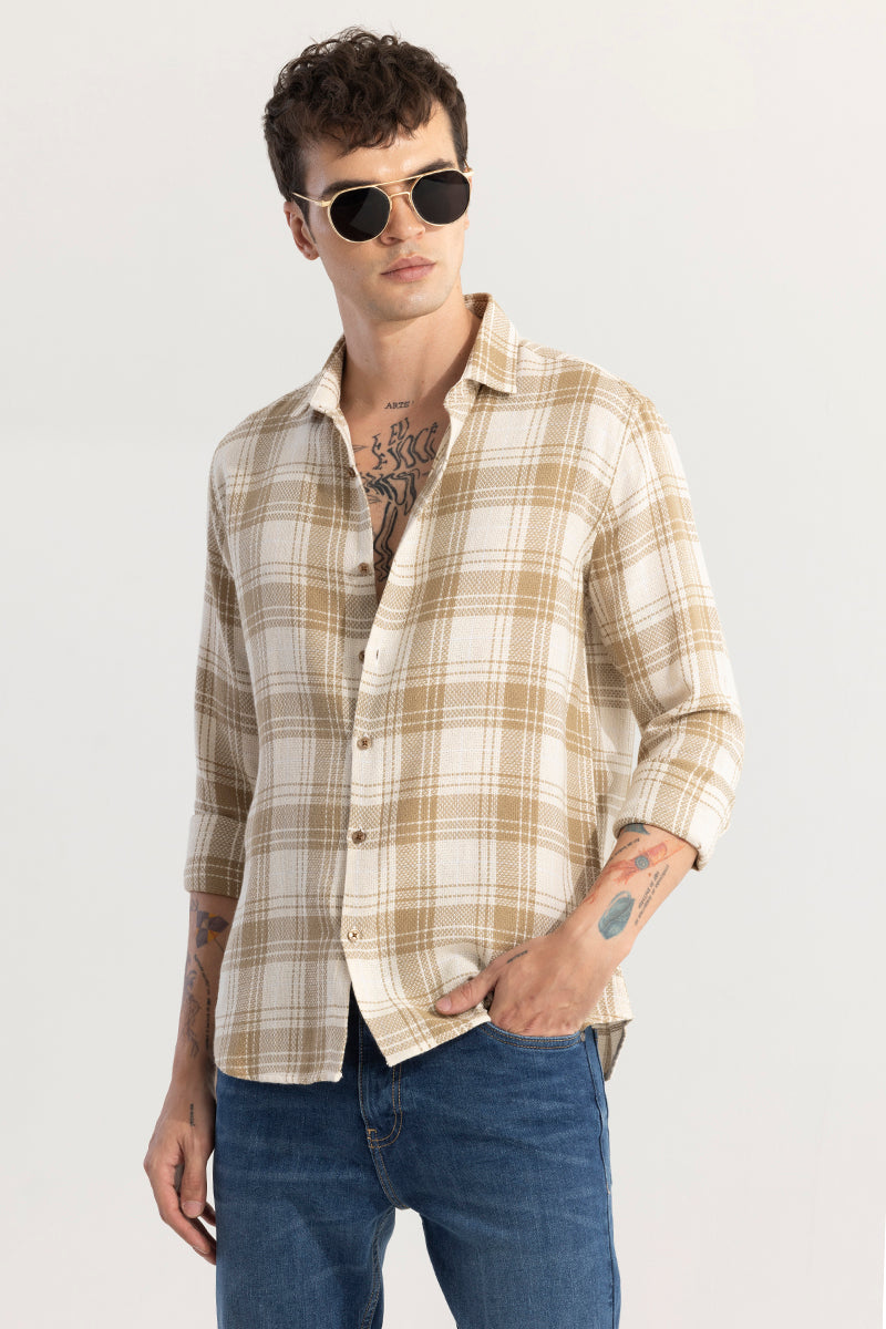 Tartan Tango Beige Checks Shirt