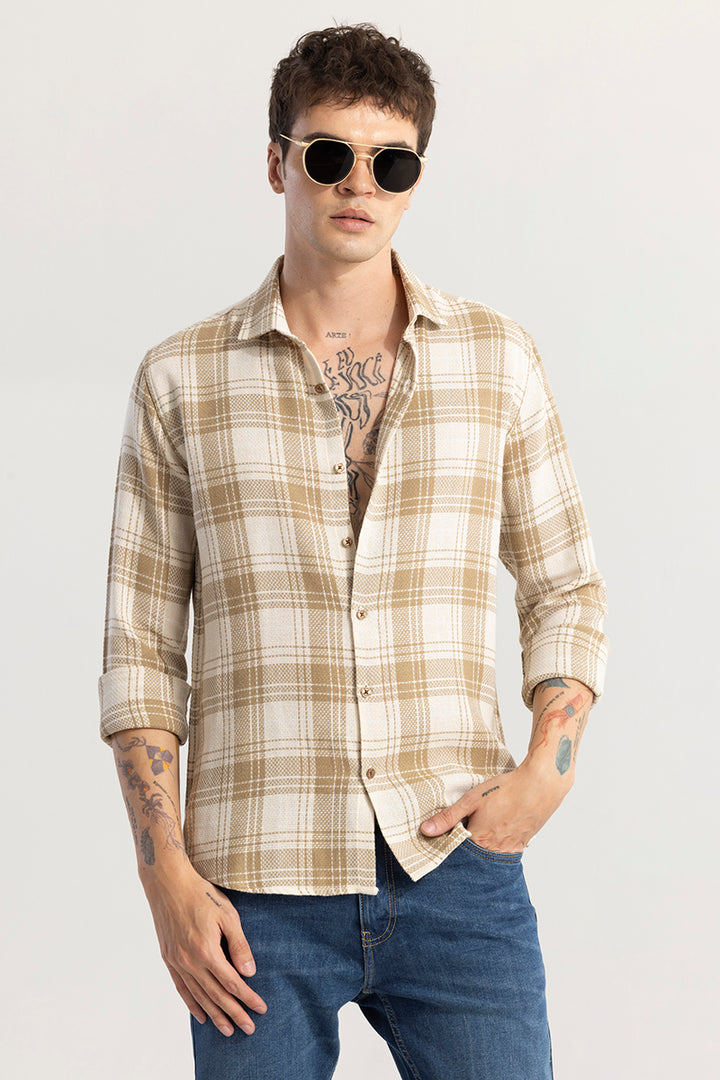 Tartan Tango Beige Checks Shirt