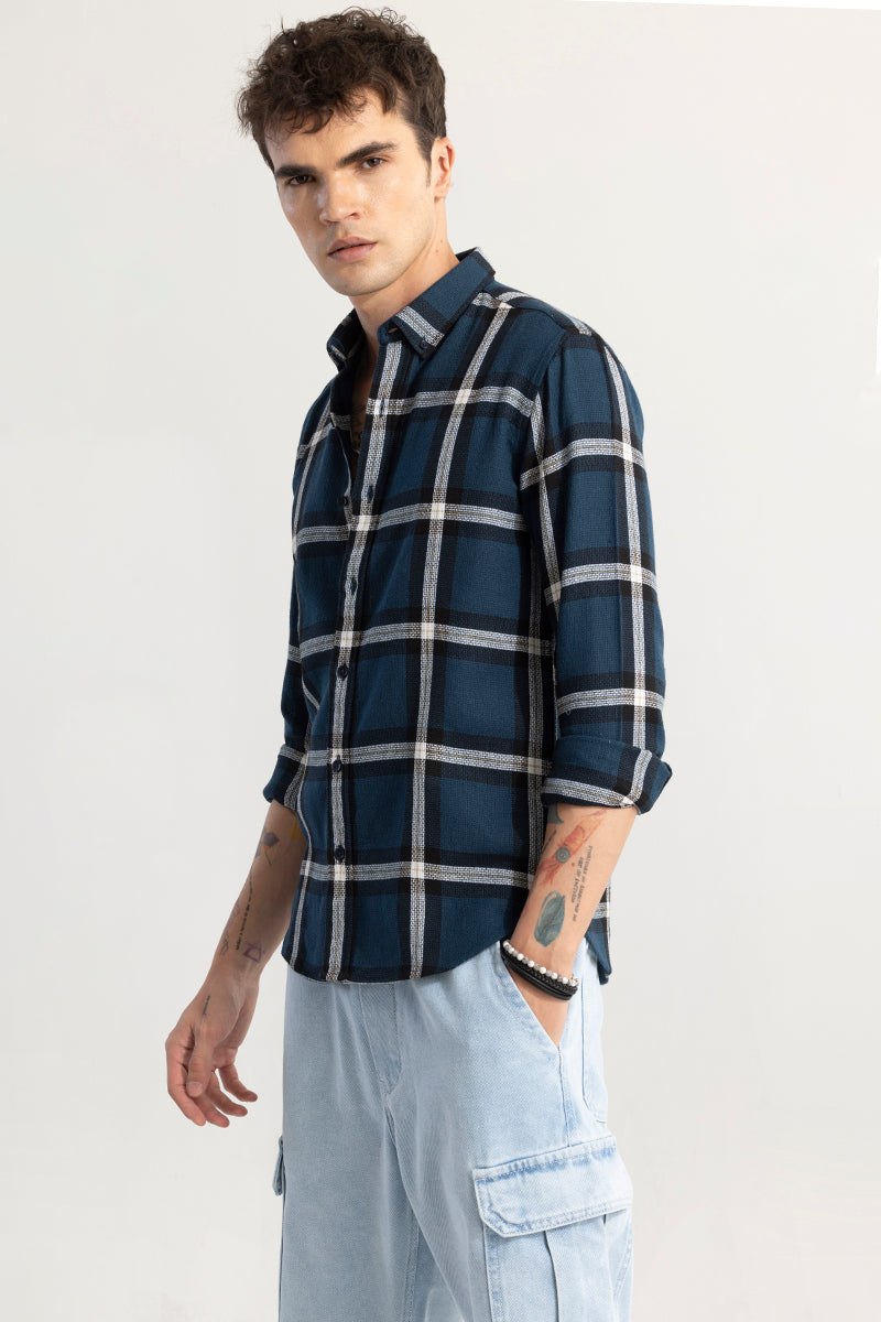 Cubix Checks Navy Shirt