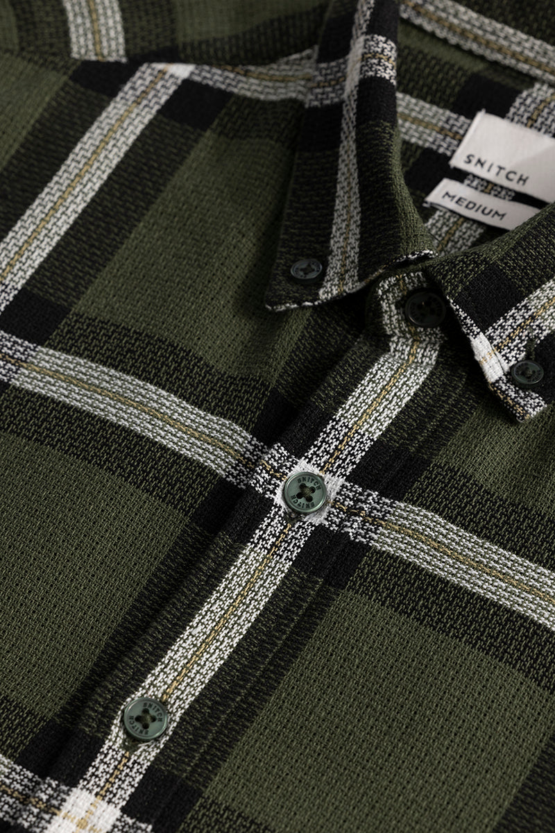 Cubix Checks Olive Shirt