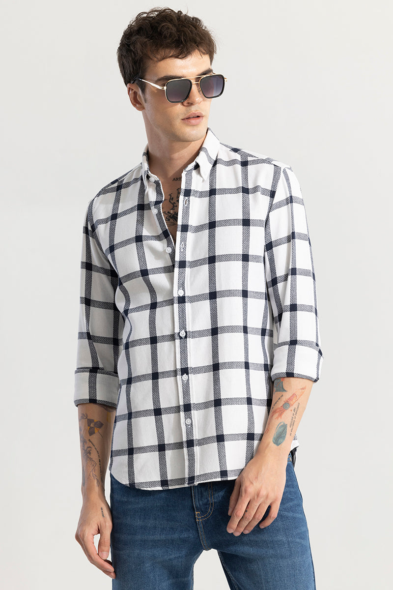 Window Block White Checks Shirt