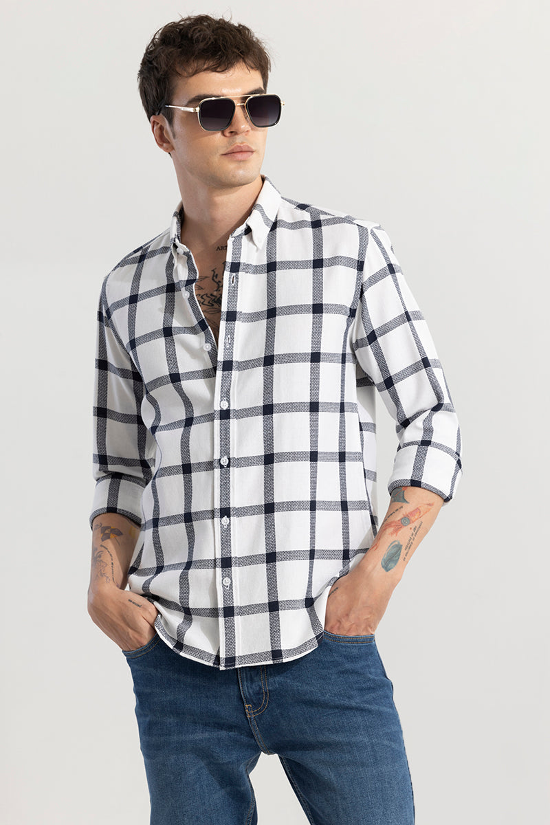 Window Block White Checks Shirt