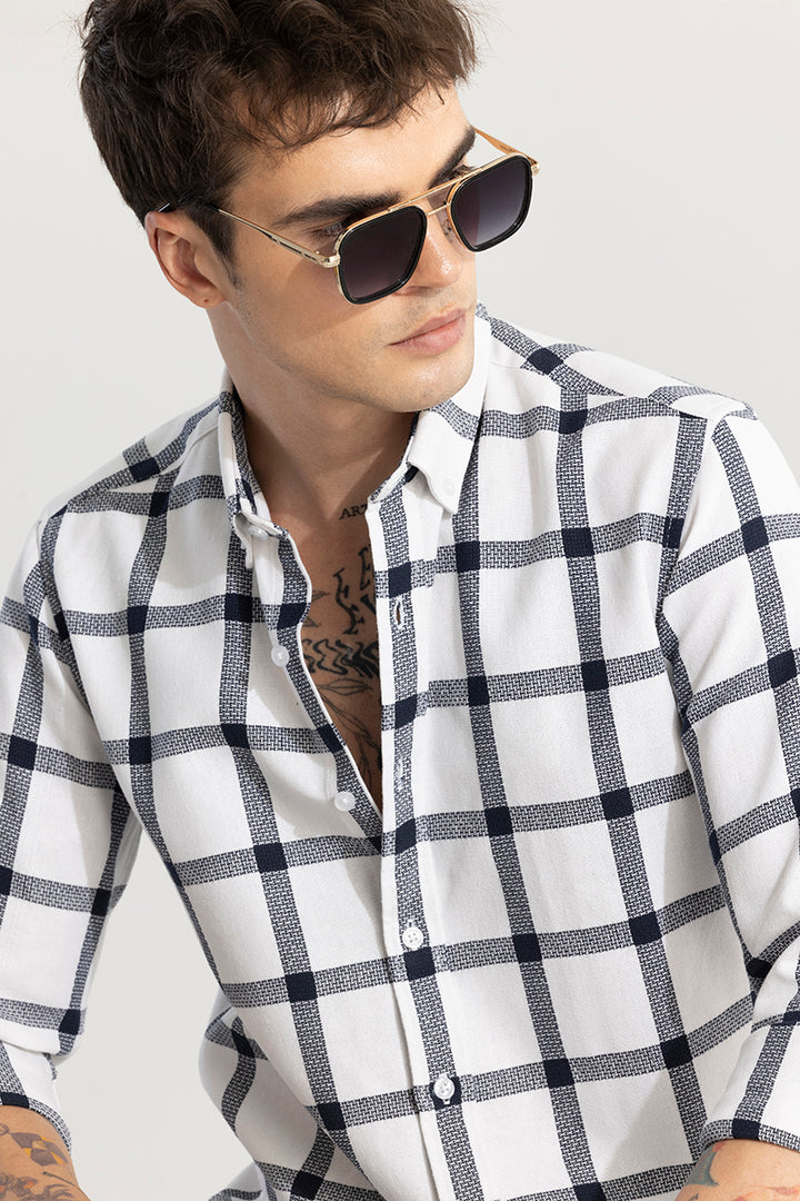 Window Block White Checks Shirt