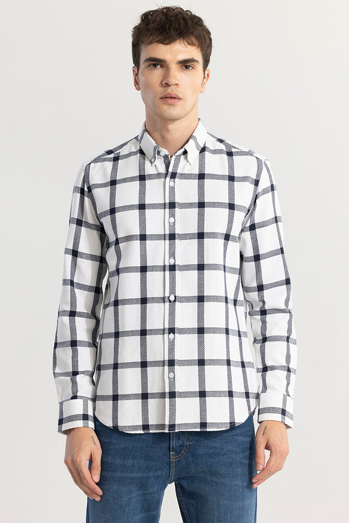 Window Block White Checks Shirt