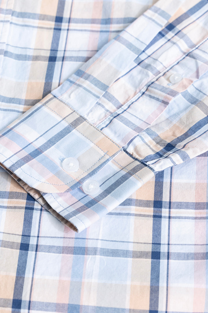 Glider Sky Blue Checks Shirt