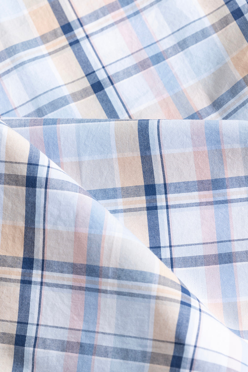 Glider Sky Blue Checks Shirt