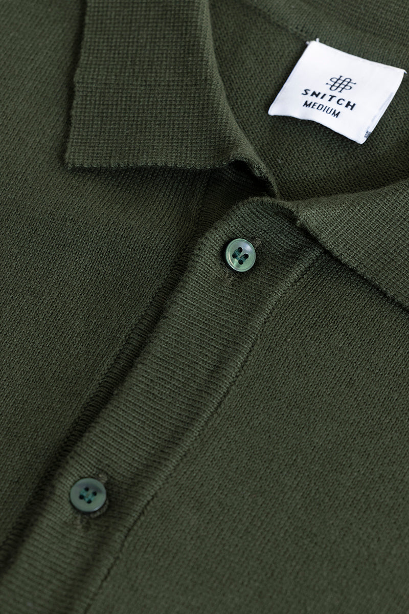 Wavy Streak Olive Shirt