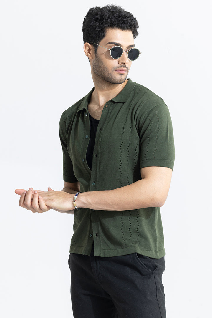 Wavy Streak Olive Shirt