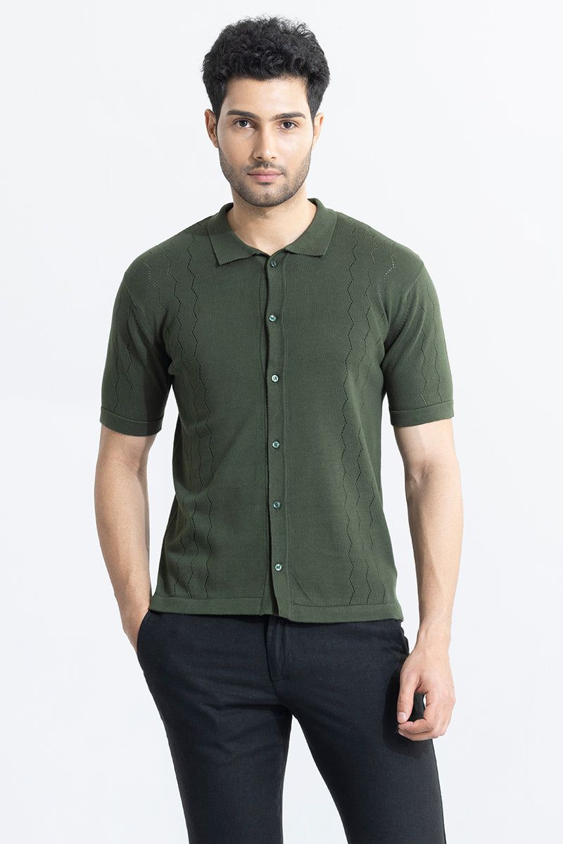 Wavy Streak Olive Shirt