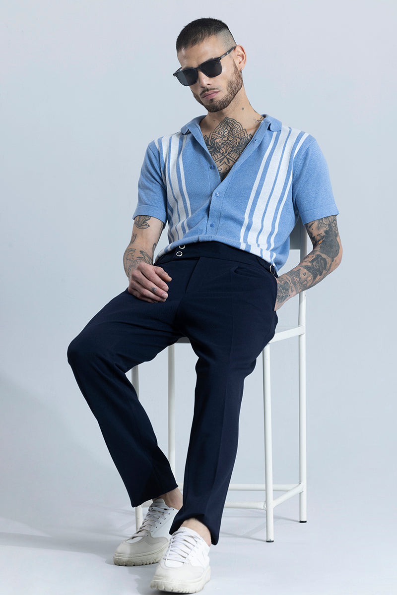 Buy Men's Knitline Blue Shirt Online | SNITCH