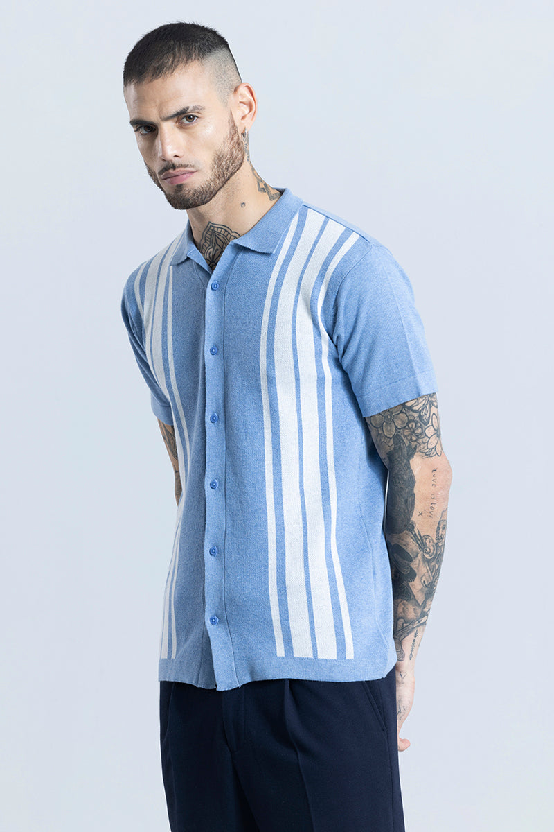 Buy Men's Knitline Blue Shirt Online | SNITCH