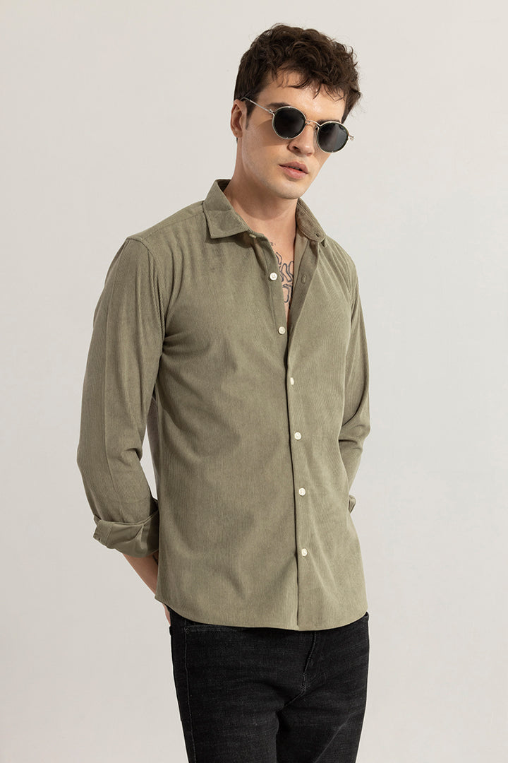 FineCord Green Corduroy Shirt