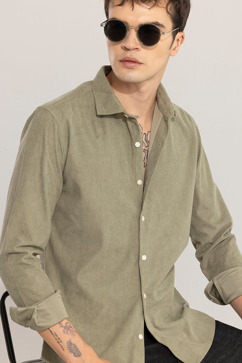 FineCord Green Corduroy Shirt