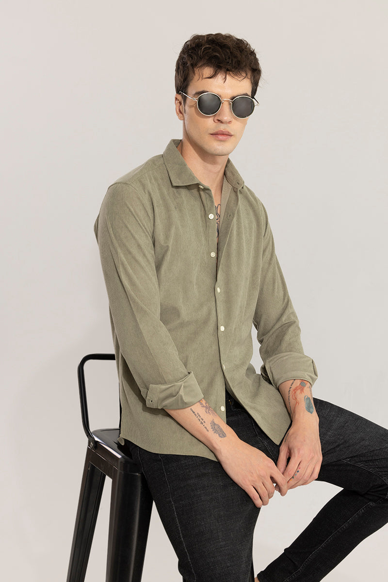 FineCord Green Corduroy Shirt