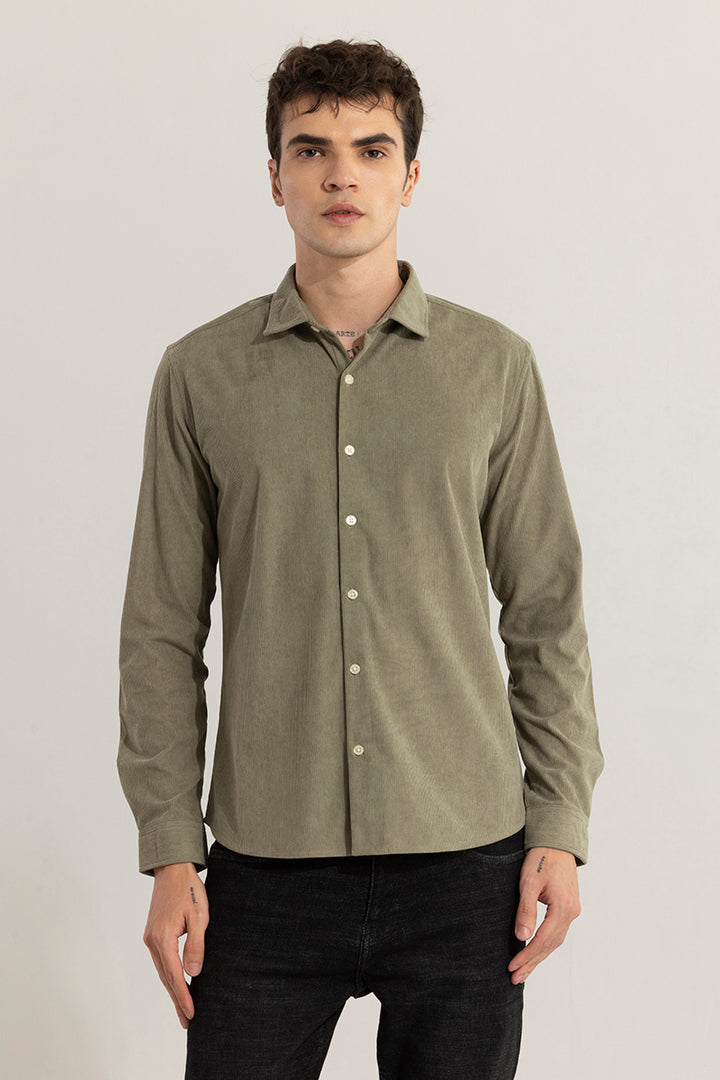 FineCord Green Corduroy Shirt