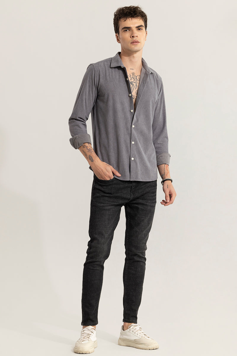 FineCord Grey Corduroy Shirt