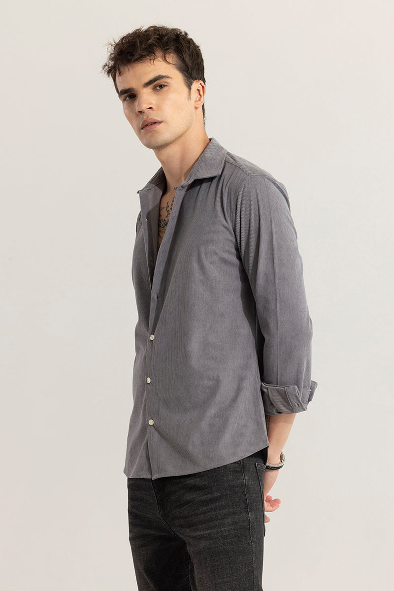 FineCord Grey Corduroy Shirt