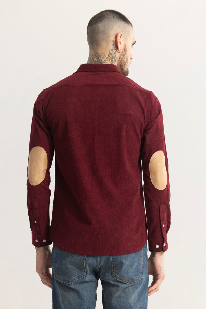 PatchPro Maroon Corduroy Shirt