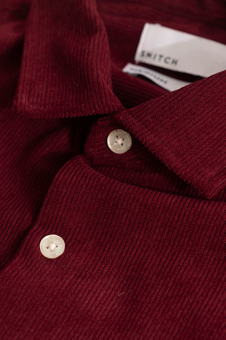 PatchPro Maroon Corduroy Shirt