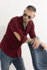 PatchPro Maroon Corduroy Shirt