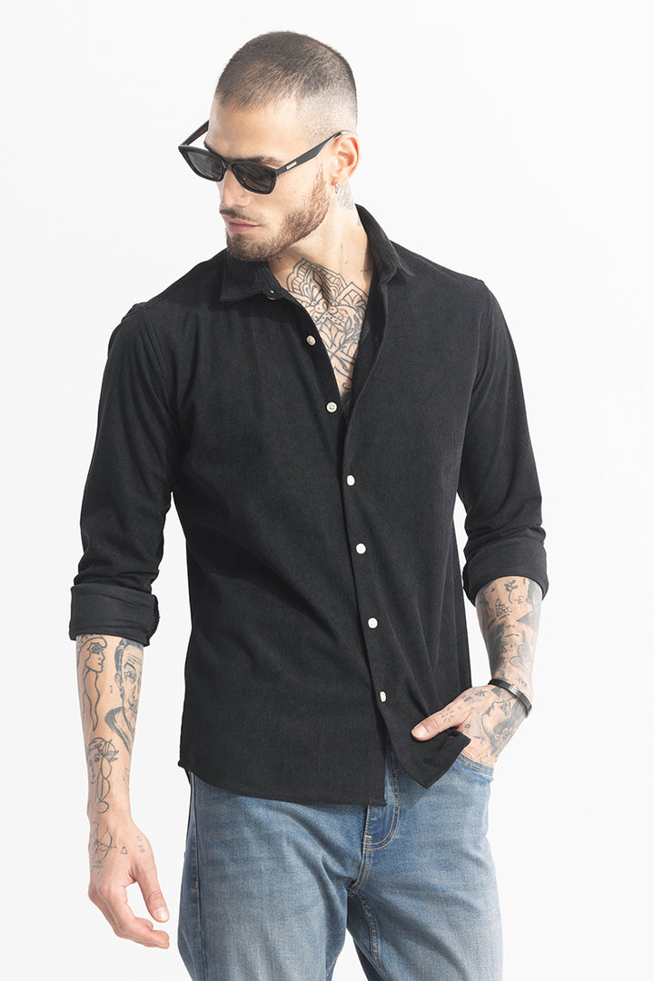 PatchPro Black Corduroy Shirt