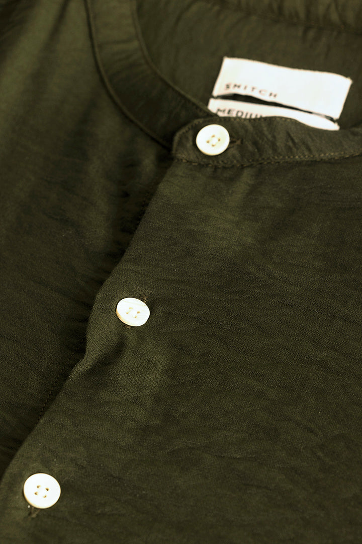 CharmShirt Olive Plain Shirt