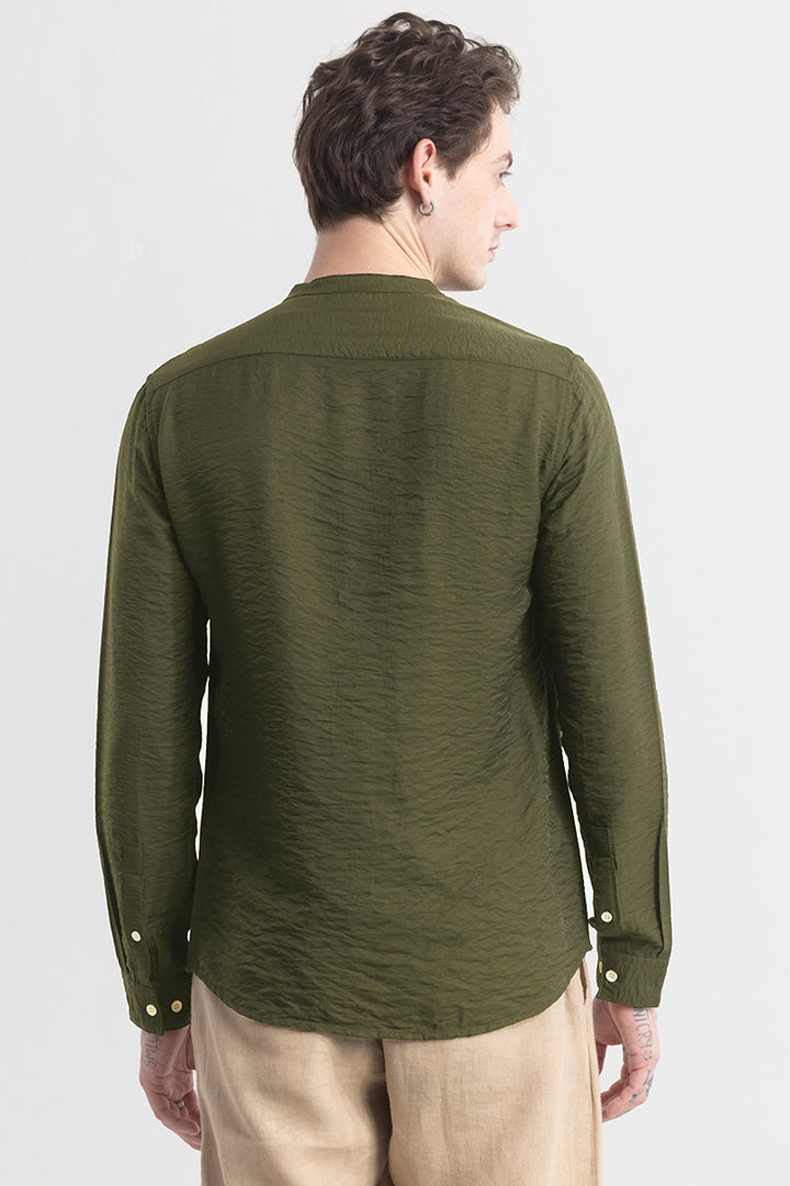 CharmShirt Olive Plain Shirt