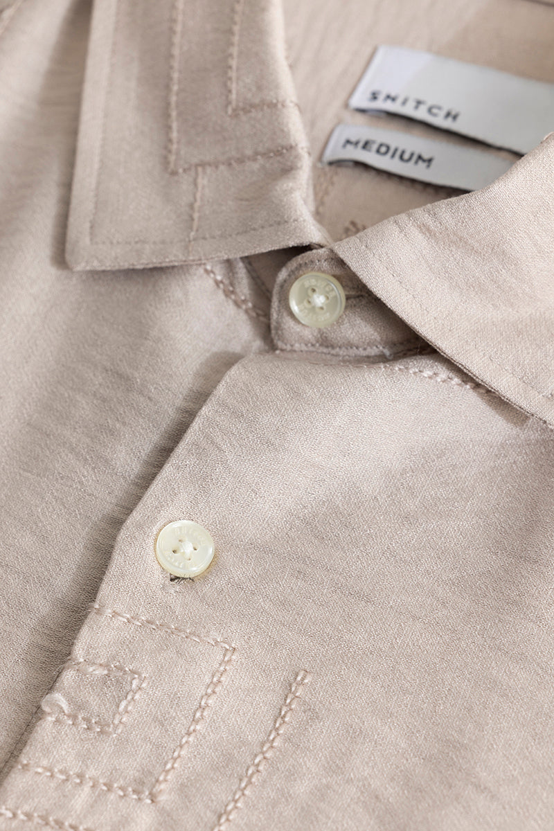 Artisanal Stitch Khaki Shirt