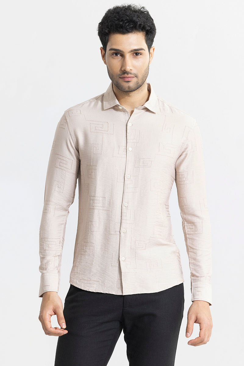 Artisanal Stitch Khaki Shirt