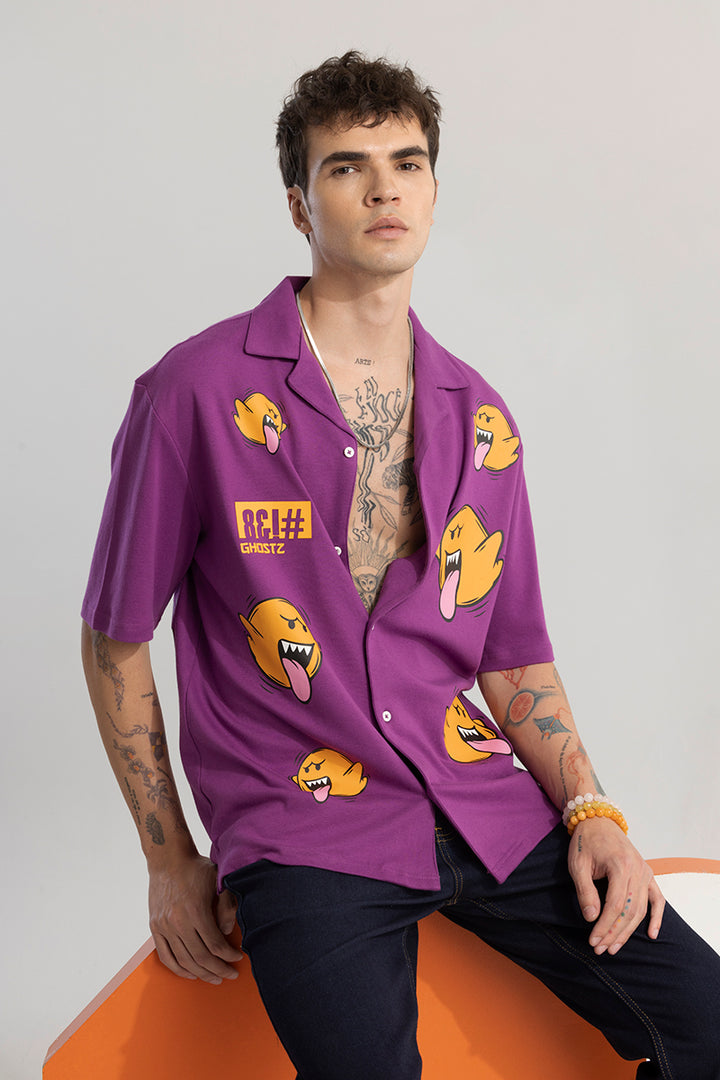 Ghostz Purple Oversized Shirt