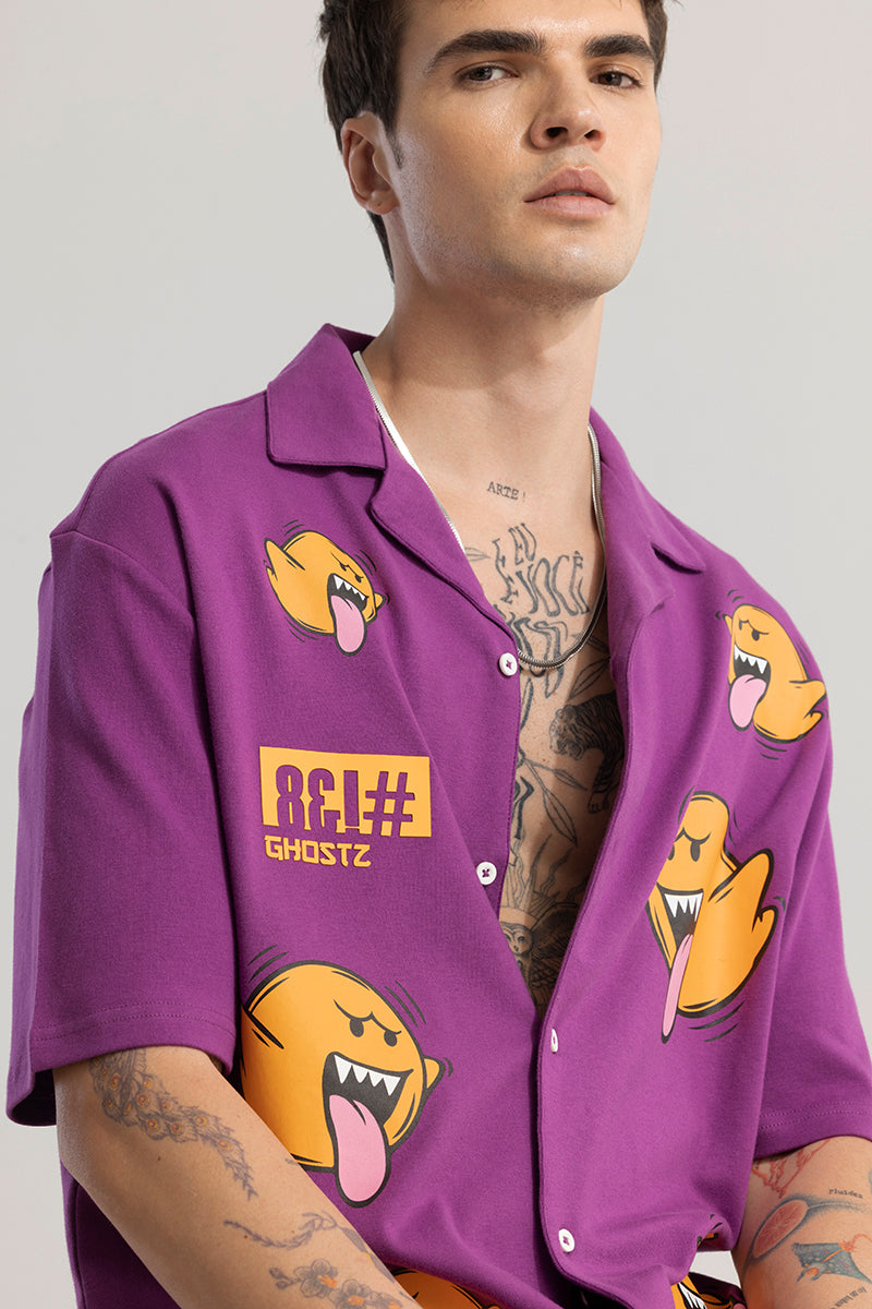 Ghostz Purple Oversized Shirt