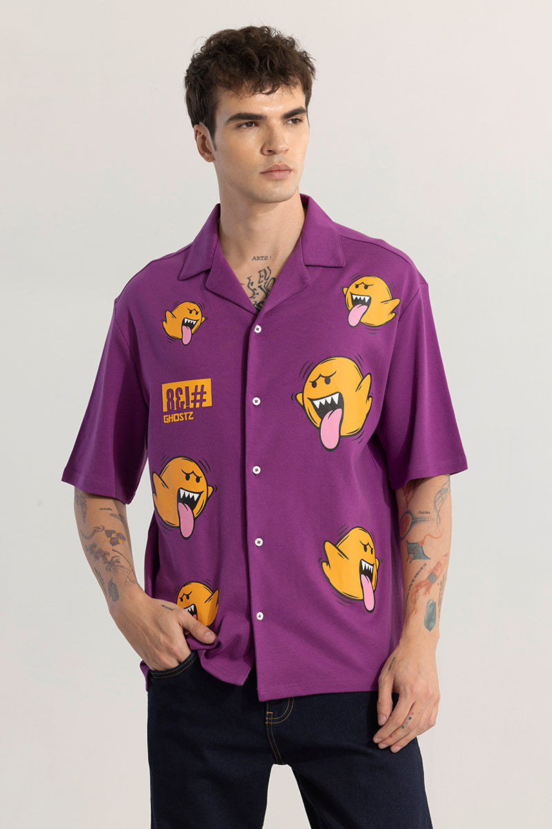 Ghostz Purple Oversized Shirt